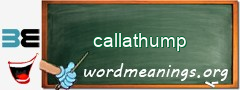 WordMeaning blackboard for callathump